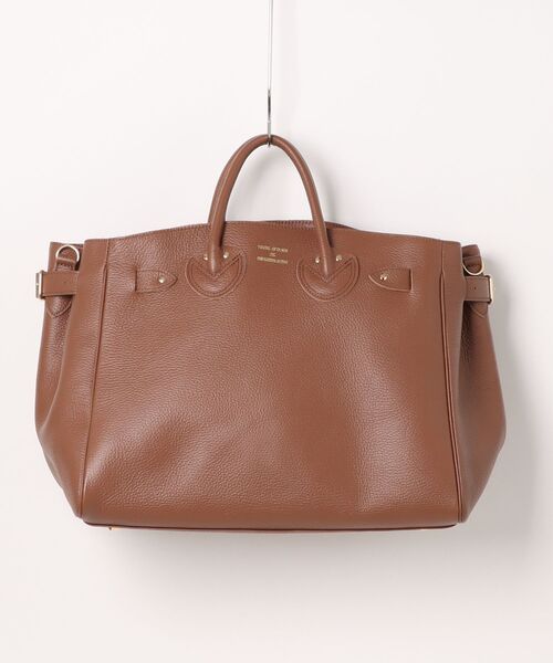 YOUNG&OLSEN The DRYGOODS STORE(ヤングアンドオルセン)の「【YOUNG&OLSEN】EMBOSSED LEATHER BELTED TOTE M(トートバッグ・レディース・ブラック/ブラウン/ベージュ・FREE)」の1枚目の写真
