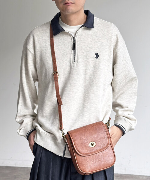 U.S. POLO ASSN.(ユーエスポロアッスン)の「裏毛襟ハーフジッププルオーバー(Tシャツ/カットソー・メンズ・アイボリー/ブラック/ネイビー/グレー・MEDIUM/LARGE)」の6枚目の写真