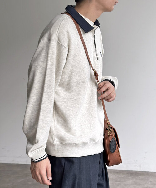 U.S. POLO ASSN.(ユーエスポロアッスン)の「裏毛襟ハーフジッププルオーバー(Tシャツ/カットソー・メンズ・アイボリー/ブラック/ネイビー/グレー・MEDIUM/LARGE)」の9枚目の写真