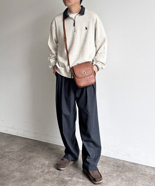 U.S. POLO ASSN.(ユーエスポロアッスン)の「裏毛襟ハーフジッププルオーバー(Tシャツ/カットソー・メンズ・アイボリー/ブラック/ネイビー/グレー・MEDIUM/LARGE)」の10枚目の写真