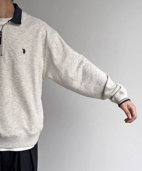 U.S. POLO ASSN.(ユーエスポロアッスン)の「裏毛襟ハーフジッププルオーバー(Tシャツ/カットソー・メンズ・アイボリー/ブラック/ネイビー/グレー・MEDIUM/LARGE)」の13枚目の写真