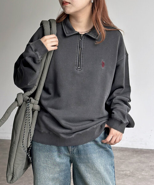 U.S. POLO ASSN.(ユーエスポロアッスン)の「裏毛襟ハーフジッププルオーバー(Tシャツ/カットソー・メンズ・アイボリー/ブラック/ネイビー/グレー・MEDIUM/LARGE)」の14枚目の写真