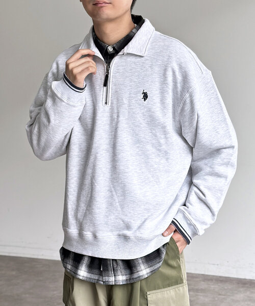 U.S. POLO ASSN.(ユーエスポロアッスン)の「裏毛襟ハーフジッププルオーバー(Tシャツ/カットソー・メンズ・アイボリー/ブラック/ネイビー/グレー・MEDIUM/LARGE)」の22枚目の写真