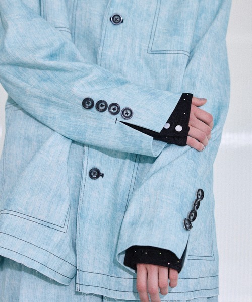 seyto(セイト)の「Scratch pattern single tailored jacket / スクラッチパターンシングルテーラードジャケット(その他アウター・メンズ・ブルー/ブラック・3/2/1)」の8枚目の写真
