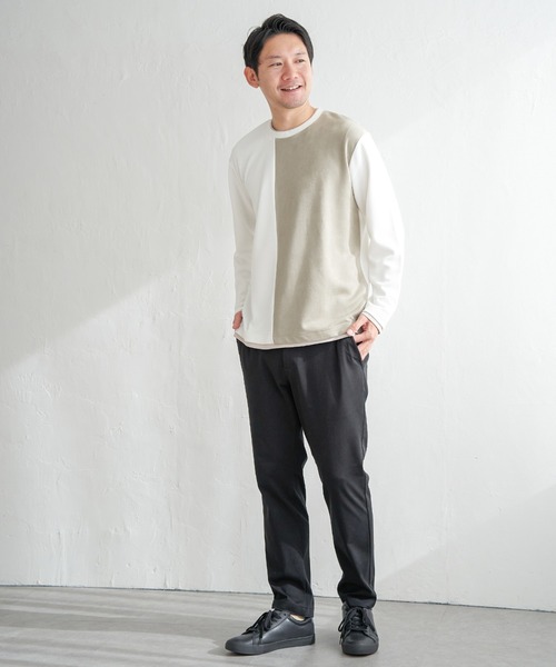 ikka(イッカ)の「カツラギジャカード切り替えプルオーバー(Tシャツ/カットソー・メンズ・ネイビー/ブラック/ホワイト・XL/L/M/S)」の11枚目の写真