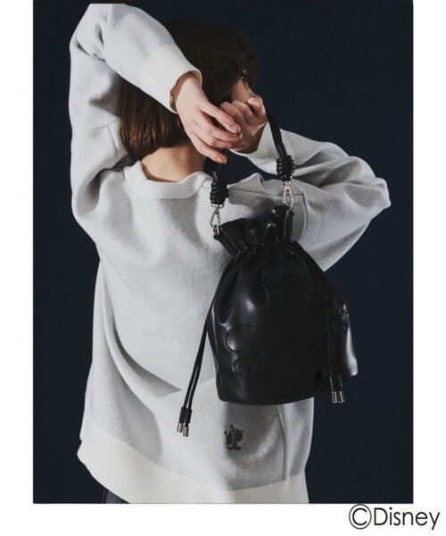 tk.TAKEO KIKUCHI(ティーケータケオキクチ)の「ディズニーカプセルコレクション『ファンタジア』巾着バッグ(ハンドバッグ・メンズ・ブラック・00)」の5枚目の写真