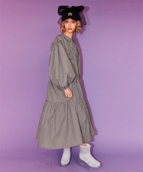 Candy Stripper（キャンディストリッパー）の「BUSTIER TIERED ドレス（ワンピース・レディース・ブラック/ホワイト×ブラック/ホワイト×ブルー・FREE）」の4枚目の写真