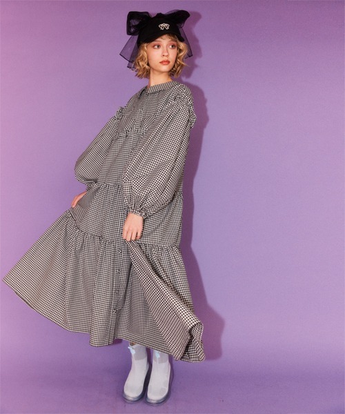 Candy Stripper（キャンディストリッパー）の「BUSTIER TIERED ドレス（ワンピース・レディース・ブラック/ホワイト×ブラック/ホワイト×ブルー・FREE）」の5枚目の写真