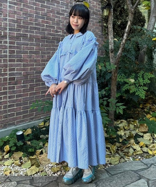 Candy Stripper（キャンディストリッパー）の「BUSTIER TIERED ドレス（ワンピース・レディース・ブラック/ホワイト×ブラック/ホワイト×ブルー・FREE）」の17枚目の写真