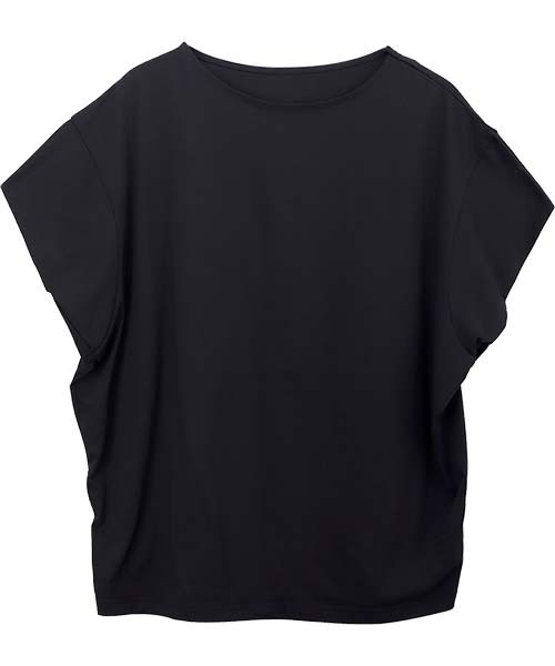 Aletta vita（アレッタビータ）の「【こだわり抜いた大人のカットソー】シルケットスムース重ね袖コクーンプルオーバー（Tシャツ/カットソー・レディース・ブラック/オフホワイト/チャコール・FREE）」の8枚目の写真