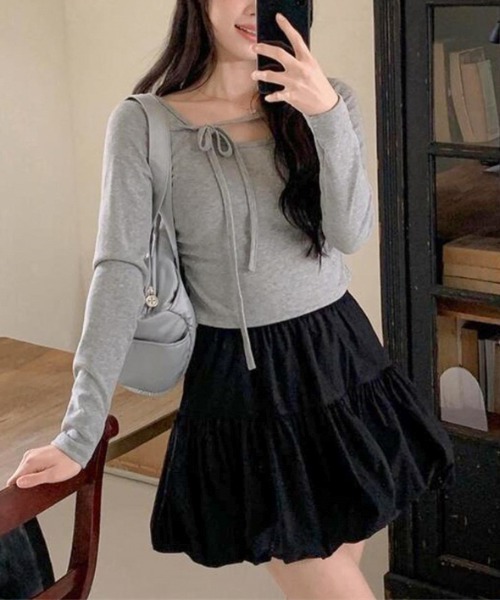 Per sist ence（パーシエンス）の「ティアードバルーンミニスカート（スカート・レディース・ブラック/ホワイト・FREE）」の21枚目の写真