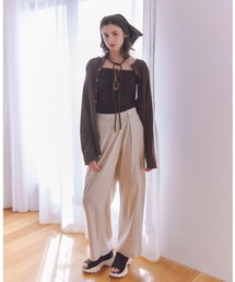 emmi | リネン混ラップワイドパンツ(その他パンツ)