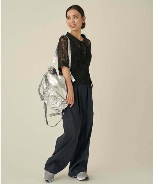 emmi（エミ）の「リネン混ラップワイドパンツ（その他パンツ・レディース・ネイビー/ライトベージュ・0/1）」の17枚目の写真