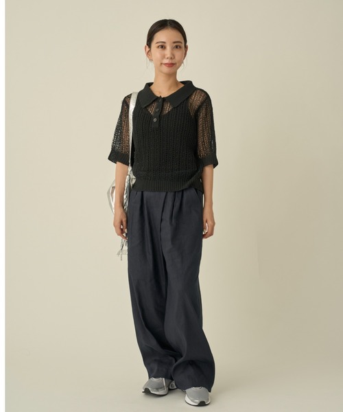 emmi（エミ）の「リネン混ラップワイドパンツ（その他パンツ・レディース・ネイビー/ライトベージュ・0/1）」の18枚目の写真