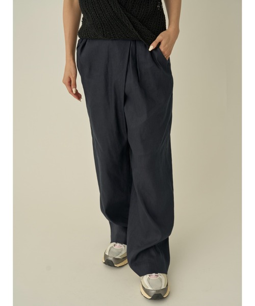 emmi（エミ）の「リネン混ラップワイドパンツ（その他パンツ・レディース・ネイビー/ライトベージュ・0/1）」の21枚目の写真