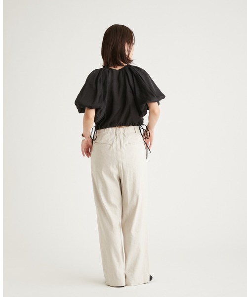 セール】リネン混ラップワイドパンツ（その他パンツ）｜emmi