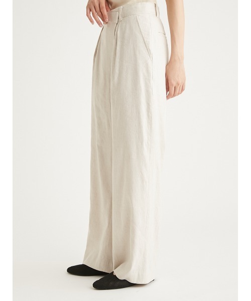 emmi（エミ）の「リネン混ラップワイドパンツ（その他パンツ・レディース・ネイビー/ライトベージュ・0/1）」の5枚目の写真