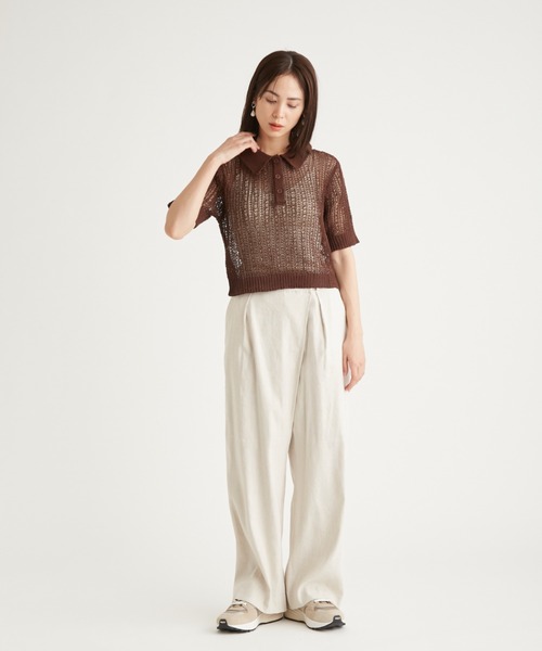 emmi（エミ）の「リネン混ラップワイドパンツ（その他パンツ・レディース・ネイビー/ライトベージュ・0/1）」の13枚目の写真