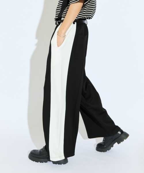 Lui's(ルイス)の「【Neucon/ニューコン】ビッグサイドラインダンボールニットスウェットパンツ(その他パンツ・メンズ・ボルドー/ブラック・2/1)」の5枚目の写真