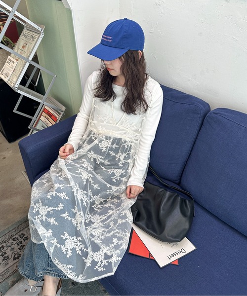 PILIT（ピリット）の「フラワー刺繍レイヤードワンピース（ワンピース・レディース・アイボリー・MEDIUM）」の8枚目の写真