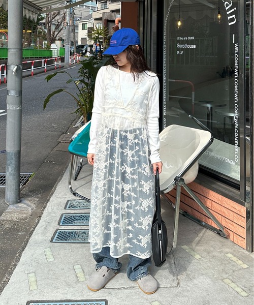 PILIT（ピリット）の「フラワー刺繍レイヤードワンピース（ワンピース・レディース・アイボリー・MEDIUM）」の12枚目の写真