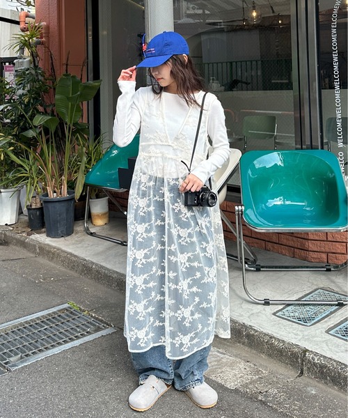 PILIT（ピリット）の「フラワー刺繍レイヤードワンピース（ワンピース・レディース・アイボリー・MEDIUM）」の13枚目の写真