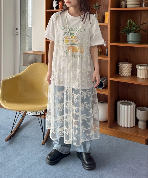 セール】フラワー刺繍レイヤードワンピース（ワンピース）｜PILIT