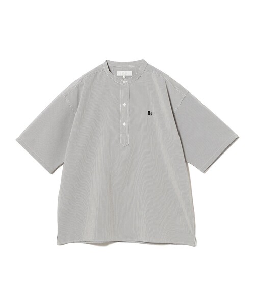 B:MING by BEAMS(ビーミングバイビームス)の「サッカー バンドカラー ハーフスリーブ シャツ(シャツ/ブラウス・メンズ・グレー/ブルー/ネイビー・S/M/L/XL)」の2枚目の写真