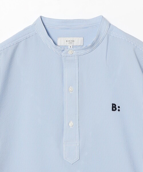 B:MING by BEAMS(ビーミングバイビームス)の「サッカー バンドカラー ハーフスリーブ シャツ(シャツ/ブラウス・メンズ・グレー/ブルー/ネイビー・S/M/L/XL)」の6枚目の写真