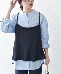 SHIPS any:〈手洗い可能〉バルキー シアー フレア ニット キャミソール