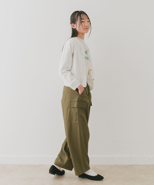 URBAN RESEARCH DOORS(アーバンリサーチドアーズ)の「『WEB/一部店舗限定』透かし編みカーディガン(KIDS)(ニット/セーター・キッズ・オフホワイト/グリーン系その他・150)」の6枚目の写真