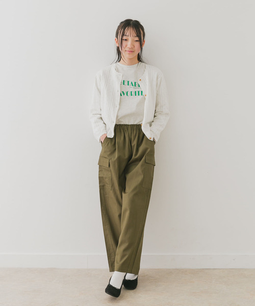 URBAN RESEARCH DOORS(アーバンリサーチドアーズ)の「『WEB/一部店舗限定』透かし編みカーディガン(KIDS)(ニット/セーター・キッズ・オフホワイト/グリーン系その他・150)」の8枚目の写真