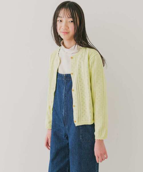 URBAN RESEARCH DOORS(アーバンリサーチドアーズ)の「『WEB/一部店舗限定』透かし編みカーディガン(KIDS)(ニット/セーター・キッズ・オフホワイト/グリーン系その他・150)」の11枚目の写真