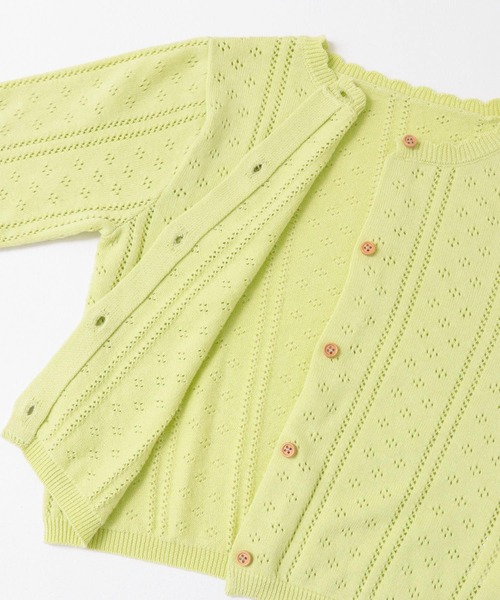 URBAN RESEARCH DOORS(アーバンリサーチドアーズ)の「『WEB/一部店舗限定』透かし編みカーディガン(KIDS)(ニット/セーター・キッズ・オフホワイト/グリーン系その他・150)」の19枚目の写真