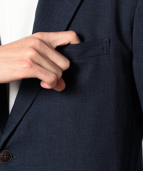 Grand PARK（グランドパーク）の「リネンライクポリエステルジャケット（テーラードジャケット・メンズ・チャコールグレー/ネイビー・LARGE/X-LARGE/MEDIUM/SMALL）」の8枚目の写真