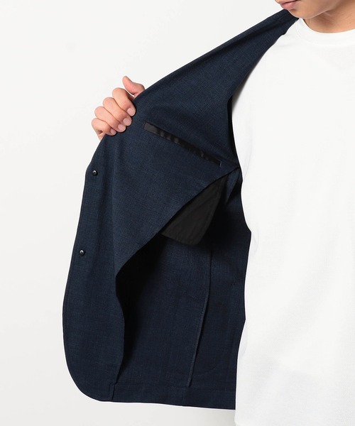 Grand PARK（グランドパーク）の「リネンライクポリエステルジャケット（テーラードジャケット・メンズ・チャコールグレー/ネイビー・LARGE/X-LARGE/MEDIUM/SMALL）」の12枚目の写真