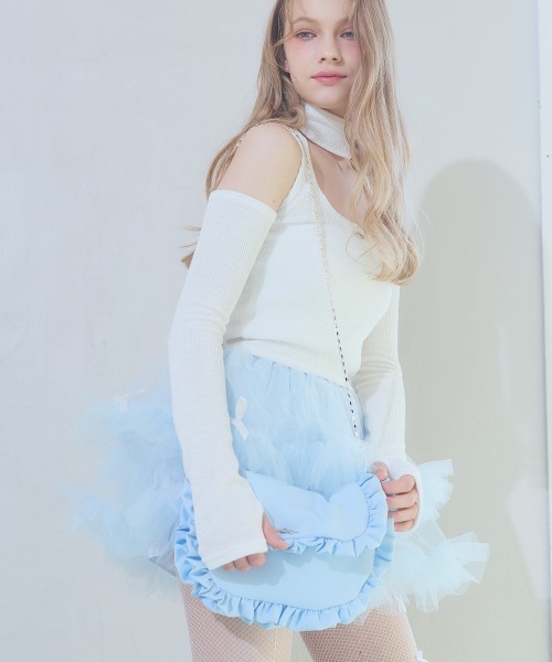 lilLilly（リルリリー）の「フリルバッグ（ショルダーバッグ・レディース・ブルー/ブラック/ホワイト/ピンク・FREE）」の8枚目の写真