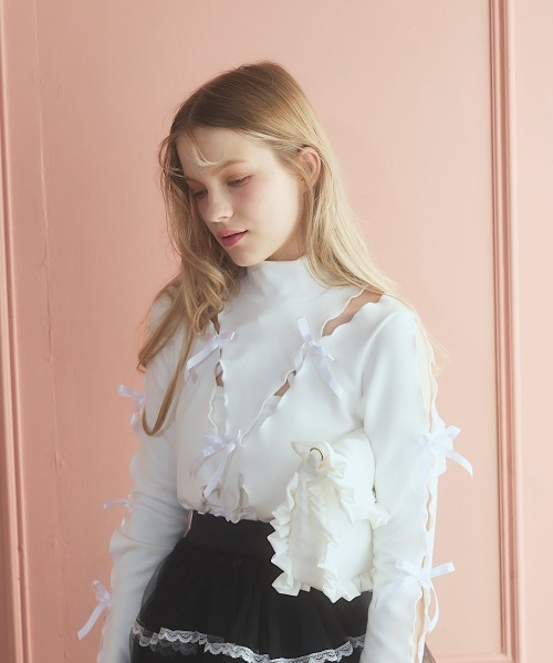 lilLilly（リルリリー）の「フリルバッグ（ショルダーバッグ・レディース・ブルー/ブラック/ホワイト/ピンク・FREE）」の12枚目の写真