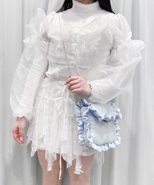 lilLilly（リルリリー）の「フリルバッグ（ショルダーバッグ・レディース・ブルー/ブラック/ホワイト/ピンク・FREE）」の20枚目の写真