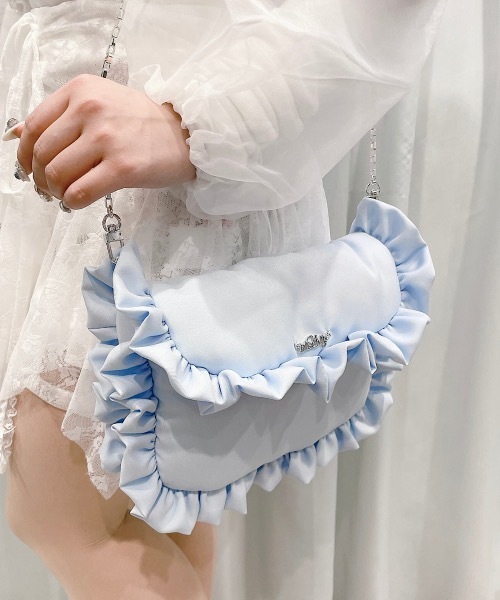 lilLilly（リルリリー）の「フリルバッグ（ショルダーバッグ・レディース・ブルー/ブラック/ホワイト/ピンク・FREE）」の21枚目の写真