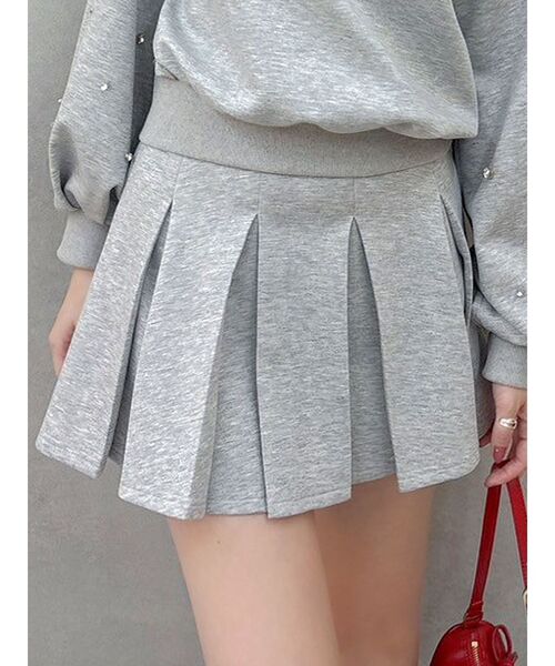 dazzlin（ダズリン）の「ボックスプリーツカットミニスカート（スカート・レディース・オフホワイト/グレー/ブラック・SMALL/MEDIUM）」の3枚目の写真