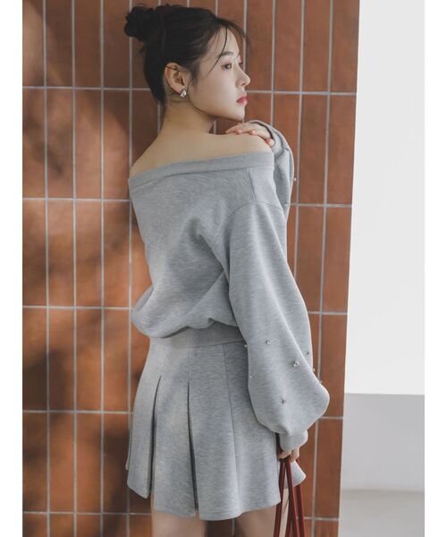 dazzlin（ダズリン）の「ボックスプリーツカットミニスカート（スカート・レディース・オフホワイト/グレー/ブラック・SMALL/MEDIUM）」の5枚目の写真