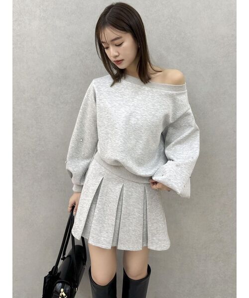 dazzlin（ダズリン）の「ボックスプリーツカットミニスカート（スカート・レディース・オフホワイト/グレー/ブラック・SMALL/MEDIUM）」の10枚目の写真