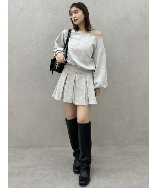 dazzlin（ダズリン）の「ボックスプリーツカットミニスカート（スカート・レディース・オフホワイト/グレー/ブラック・SMALL/MEDIUM）」の22枚目の写真