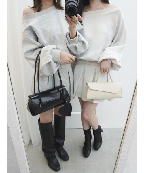 dazzlin（ダズリン）の「ボックスプリーツカットミニスカート（スカート・レディース・オフホワイト/グレー/ブラック・SMALL/MEDIUM）」の18枚目の写真