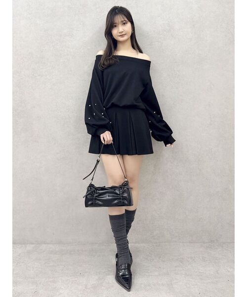 dazzlin（ダズリン）の「ボックスプリーツカットミニスカート（スカート・レディース・オフホワイト/グレー/ブラック・SMALL/MEDIUM）」の15枚目の写真