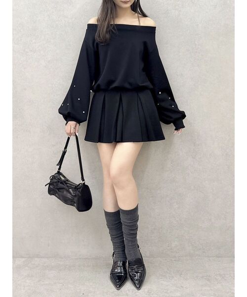 dazzlin（ダズリン）の「ボックスプリーツカットミニスカート（スカート・レディース・オフホワイト/グレー/ブラック・SMALL/MEDIUM）」の17枚目の写真