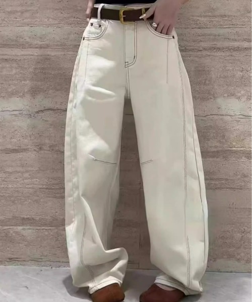 ampm(エーエムピーエム)の「※【ampm】カーブデニムパンツ(デニムパンツ・レディース・ブルー/ホワイト・FREE)」の11枚目の写真