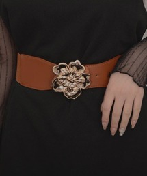 VIBGYOR Women | 【resonance】ゴールド フラワーバックル ゴムベルト【マルチウェイ】(ベルト)