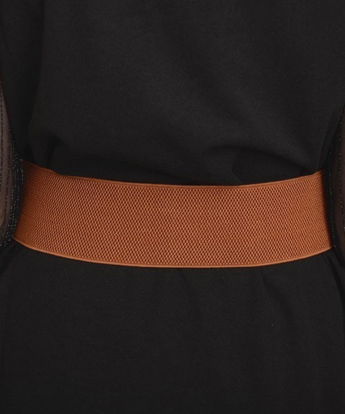 VIBGYOR Women（ヴィブジョー　ウィメン）の「【resonance】ゴールド フラワーバックル ゴムベルト【マルチウェイ】（ベルト・レディース・ブラック/ブラウン/オフホワイト・FREE）」の15枚目の写真